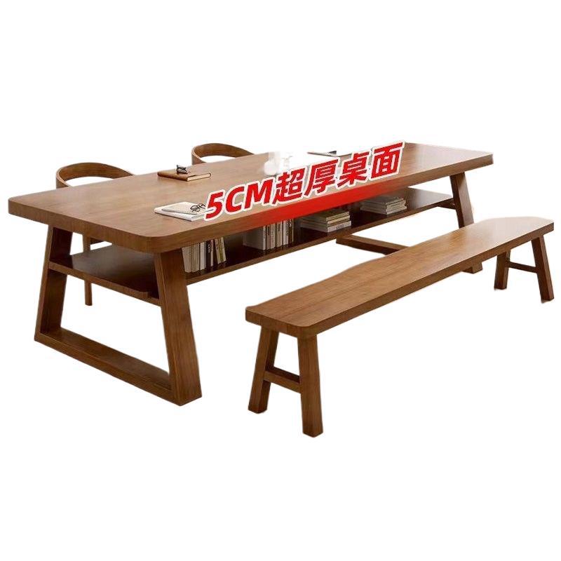 Double-layer desk, two-tier large desk, living room double study desk, minimalist home computer desk, reading desk, workstation