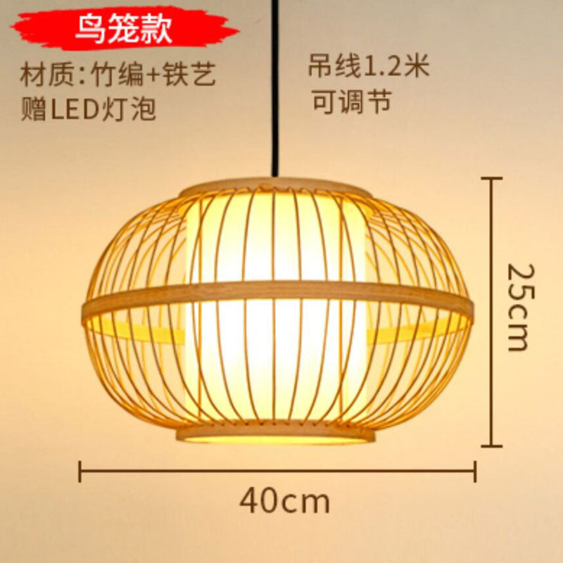 Japanese chandelier restaurant light tatami light new Chinese bamboo lamp zen light tea room light Chinese style bamboo art lighting