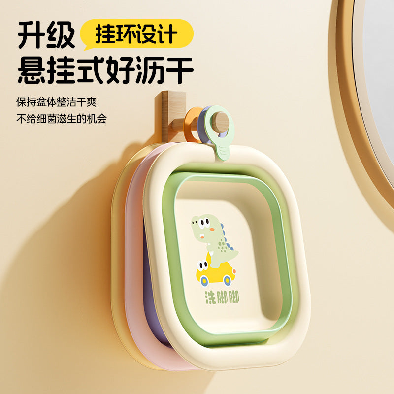 Wholesale square baby cartoon wash basin - newborn kids' bath, wipe-down, and foot washing basin - foldable baby washbasin