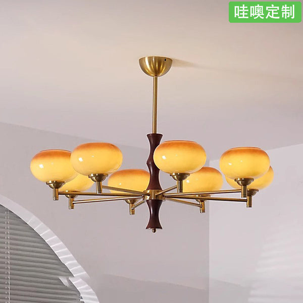 [Wow] wabi sabi wind medieval vintage persimmon living room chandelier bedroom study dining room solid wood cream lamp