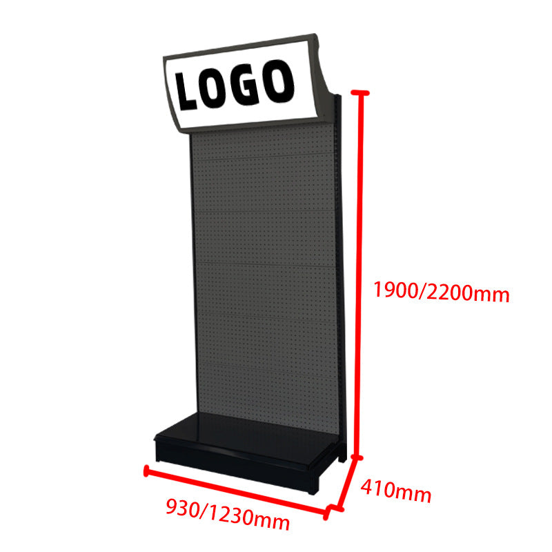 Customized supermarket shelf display rack gray single-sided convenience store shelf curved light box pharmacy display supermarket shelf
