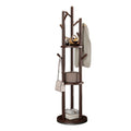 Accessible luxury solid wood coat rack, rotatable clothes rack, floor-standing bedroom for home office, non-occupying storage rack