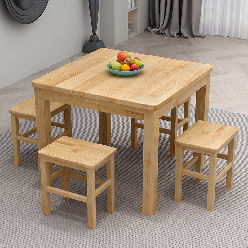 All solid wood fast food table and chairs large stall noodle shop snack bar breakfast household rectangular simple computer desktop desk