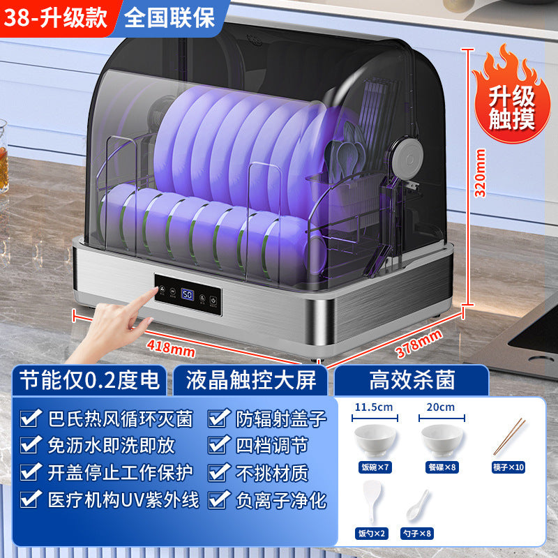 Wholesale no-drain disinfection cabinet for home small kitchen desktop tableware uv bowl and chopsticks disinfection bowl cabinet
