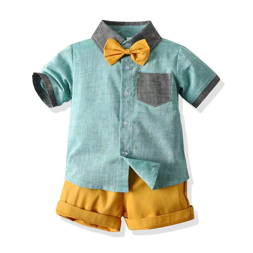 Boys' formal suit set: summer shirt and overalls. boys' performance costume - direct from the manufacturer, dropshipping available