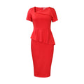 D3224 european and american clothing cross-border supply  independent station elegant commuting fashion slant collar export dress