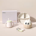 Wholesale customizable gift sets: cute silicone tableware for infants and toddlers, baby feeding utensils, and baby dinnerware gift box sets