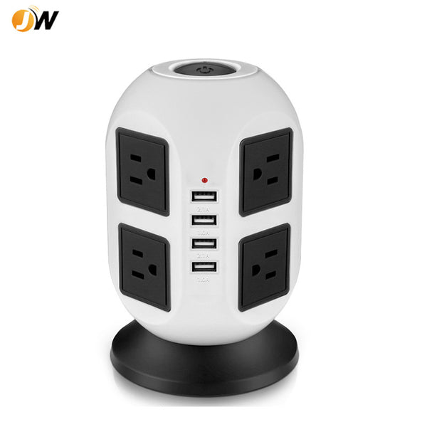 Cross-border dedicated vertical tower socket power strip UK US Europe USB charging socket overload protection