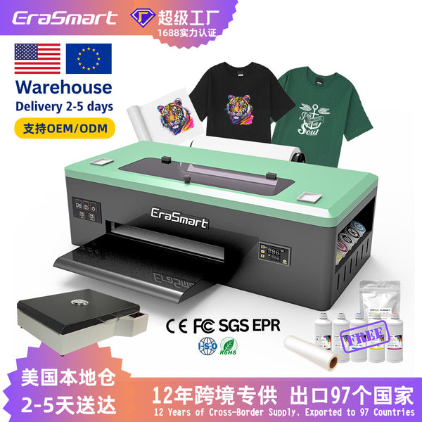 Erasmart   POD mode clothing white ink heat transfer printer A3T-shirt DTF printer