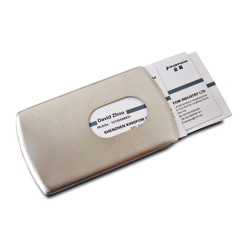 Metal portable hand-pushed business card box, business card holder, anodized aluminum box, ultra-thin matte and lightweight business card packaging box.