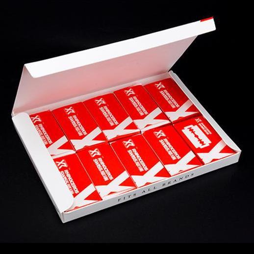 Authentic xirui stainless steel razor blades - classic manual shaving blades, double-sided blades for barbershop use