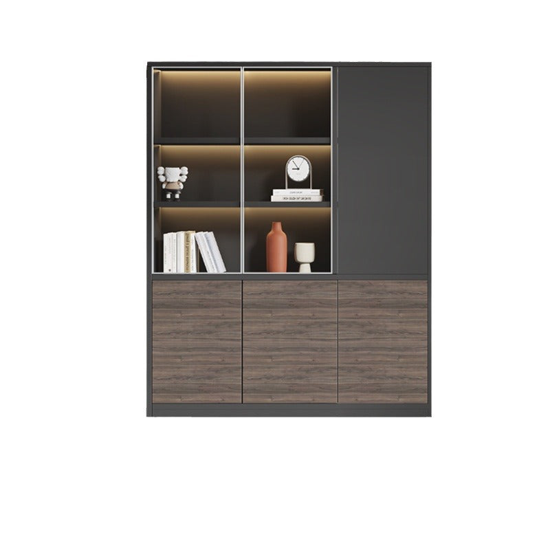 Wooden office file cabinet, executive bookcase, background cabinet, document storage cabinet, minimalist modern glass door cabinet