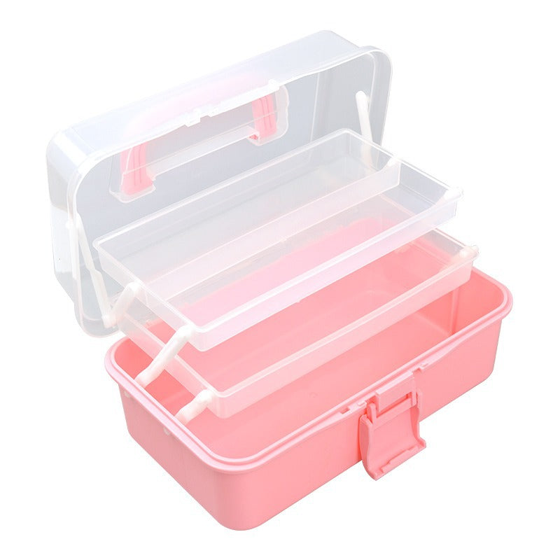 Baolian Art Student Toolbox Household Painting Brush Calligraphy Storage Box Transparent Painting Box Multifunctional Storage Box
