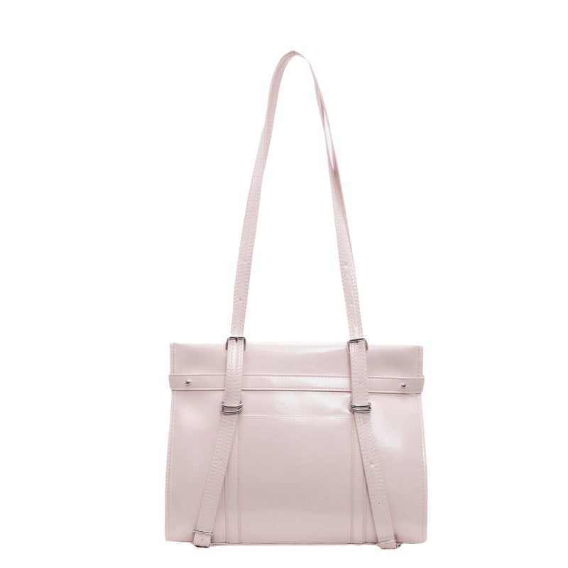 Niche high-end backpack bag women's 2025 new fashion versatile tote bag simple large-capacity red bag