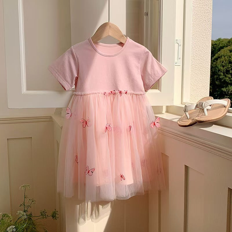 exclusive: girls' black and white print dress - sweet and adorable one-shoulder design