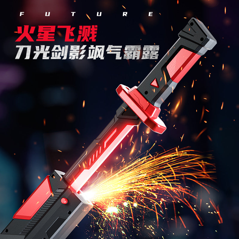 Tiktok viral spray firework lightsaber - wandering swordsman glowing laser sword - katana toy for kids & boys
