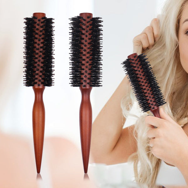 Hair salon shape pear flower ironing roller comb extended pointed tail roller comb curly hair comb solid wood roller comb household comb