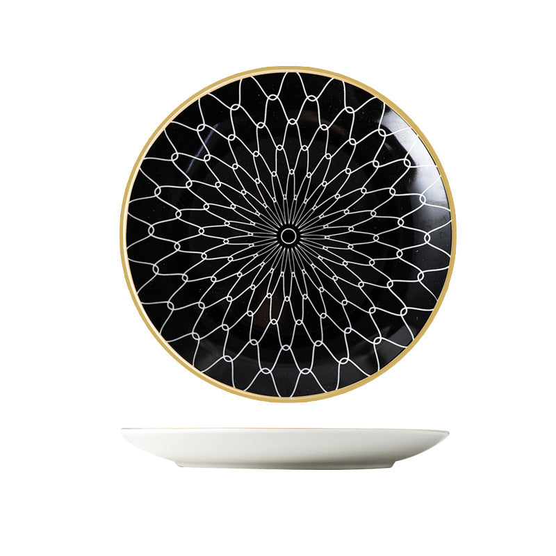 Nordic ceramic dinnerware - minimalist creative western dinner plate, pasta plate, striped western dessert plate, personalized dinner plate - wholesale