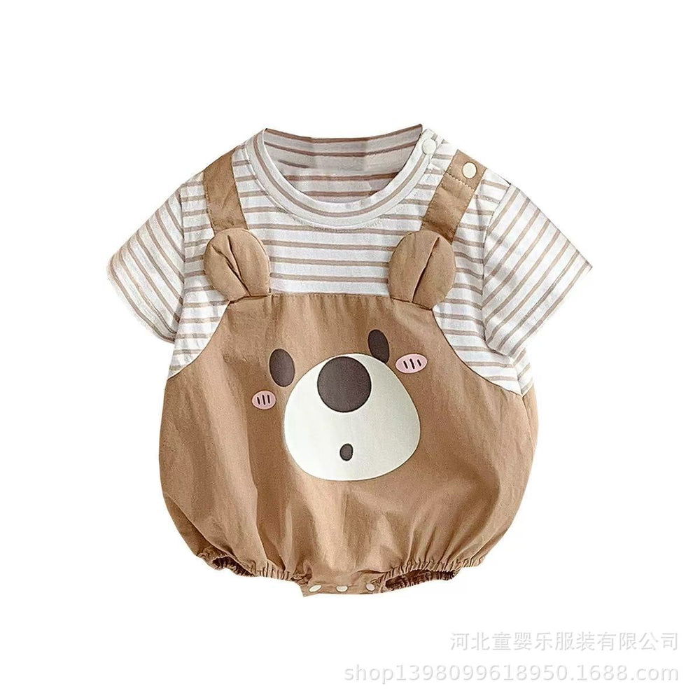 Newborn baby clothes summer outfit - girls' lightweight summer romper, cute short-sleeve bodysuit, newborn onesie, trendy style