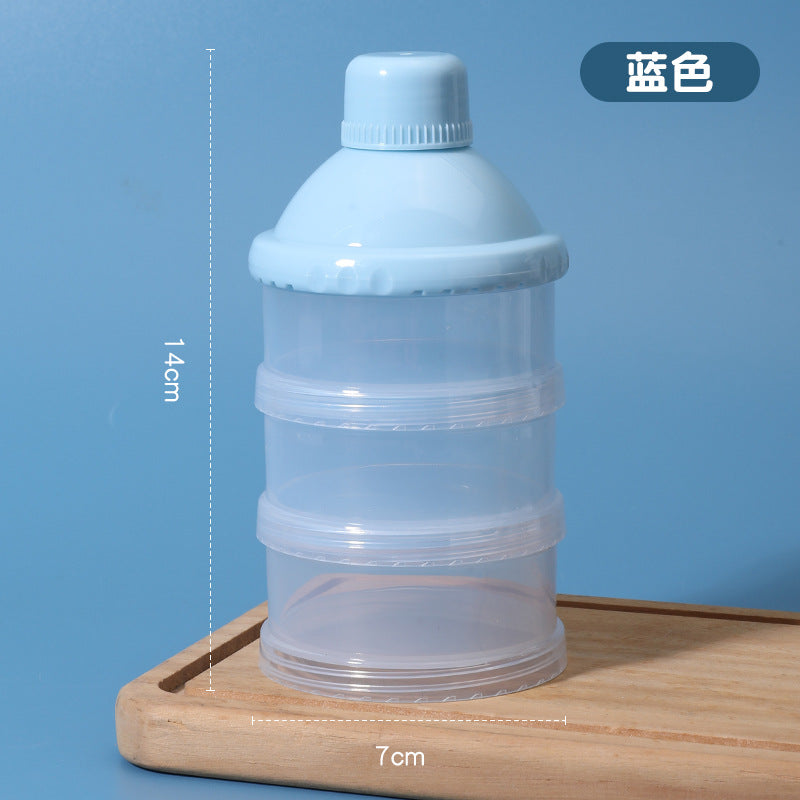 Infant simple milk powder grid has three layers and four layers, independent layered milk powder grid, children's portable rotating milk powder box