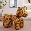 Orange fendi floral ice silk fabric