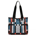 Women's handbag 2026 new collection: large capacity tote bag, fashionable and versatile shoulder bag, color block plaid mom bag