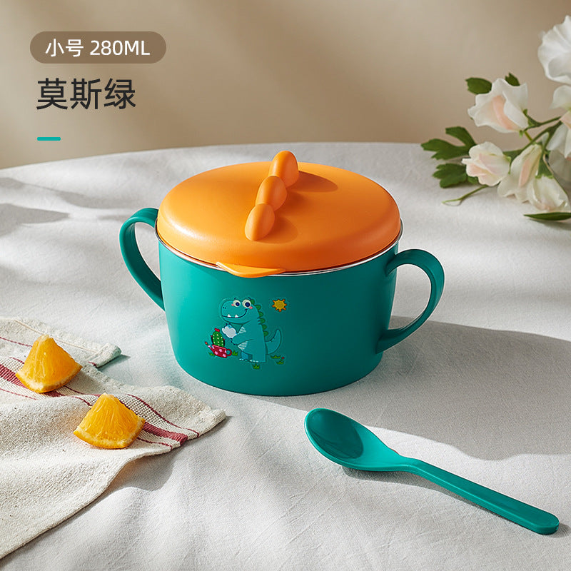 Kids' stainless steel bowl - drop-proof, anti-scald, special baby bowl for mealtimes, children's tableware, 316 stainless steel grade, weaning bowl