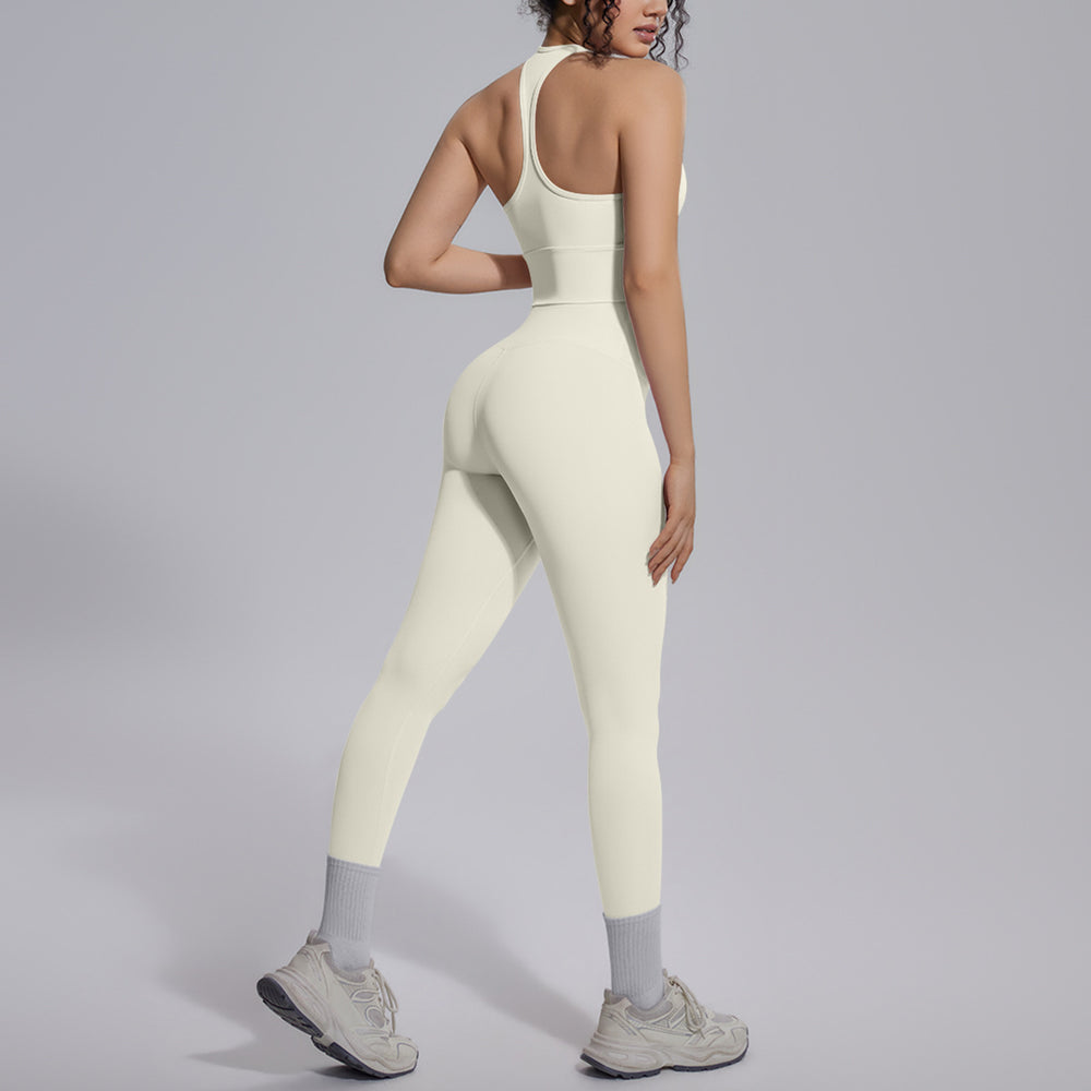 New arrival: solid color reversible jacquard compression yoga set - workout, running, and fitness two-piece outfit