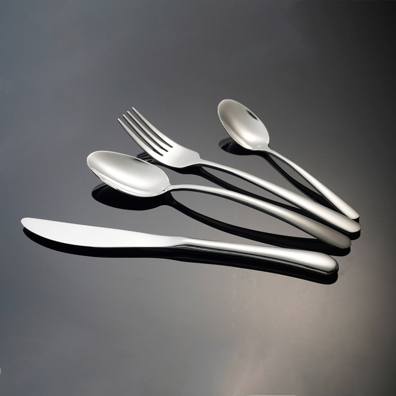 Flat head stainless steel western tableware steak plate suit knife and fork two-piece setfor home steak knife, fork and spoon four-piece set