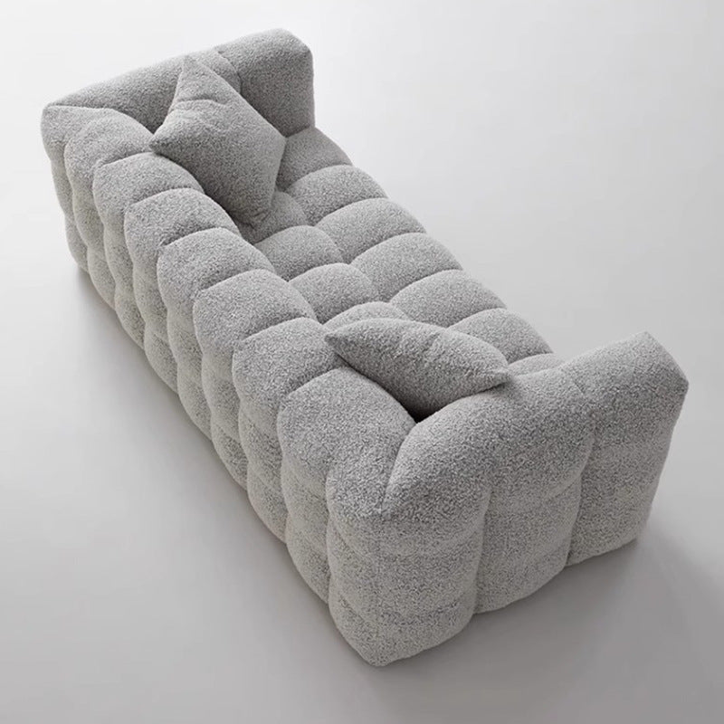 wabi-sabi style compression sofa fabric sofa teddy lamb velvet cream cotton candy sofa