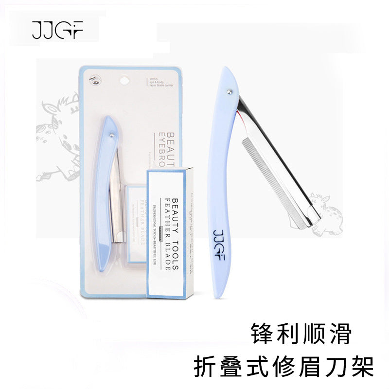 Ready-to-ship wholesale folding eyebrow razor with 10 replacement blades included. perfect for shaping eyebrows and trimming hair. a must-have beauty tool