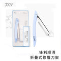 Ready-to-ship wholesale folding eyebrow razor with 10 replacement blades included. perfect for shaping eyebrows and trimming hair. a must-have beauty tool