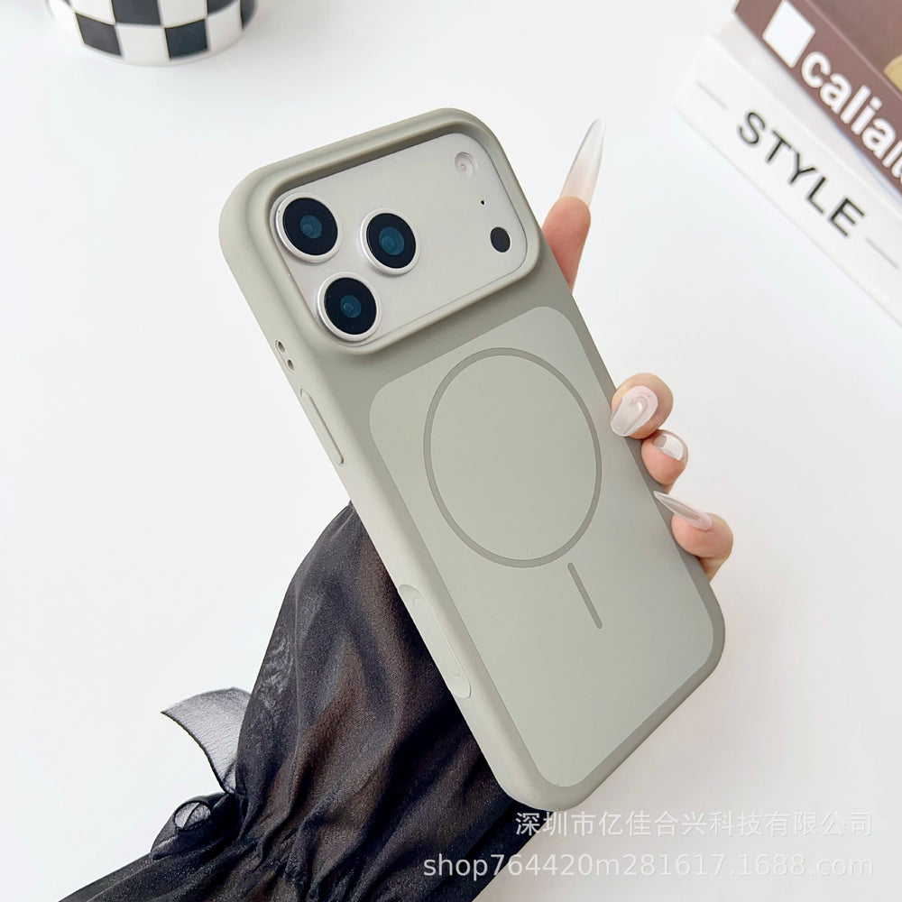 Two-color large-hole liquid magnetic suction suitable for iphone17promax mobile phone case apple 16 seconds to turn into 17 anti-fall case 13