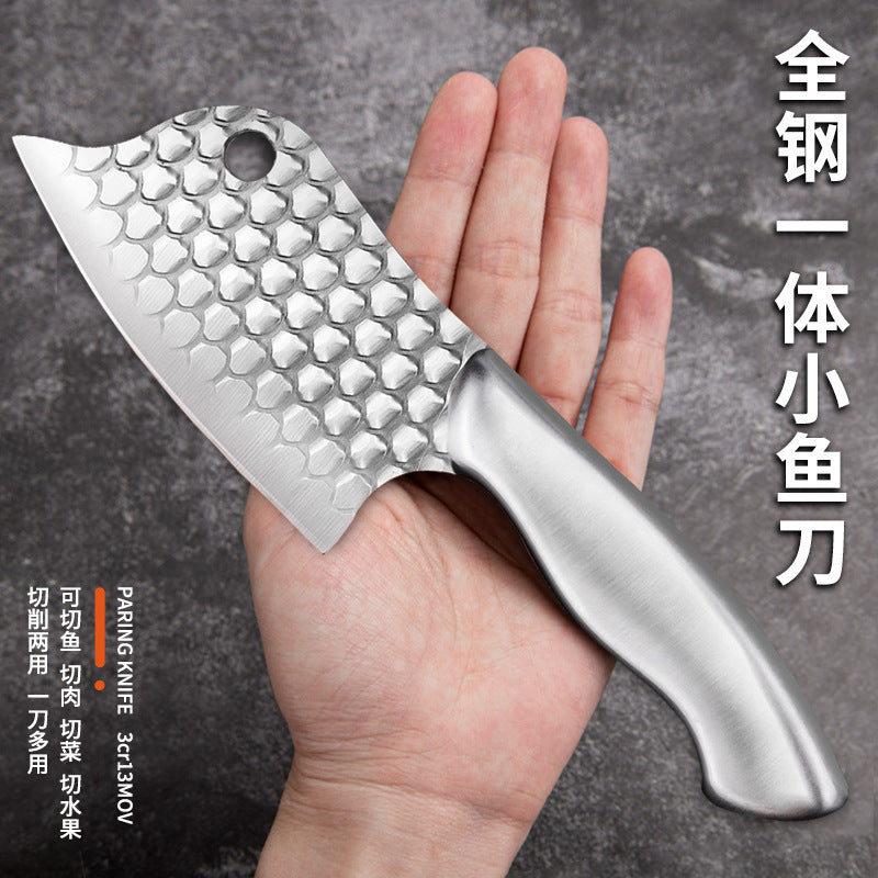 All-steel mini cleaver - women's knife, kitchen multi-tool, household fruit knife, sharp forged fish slicing knife