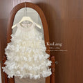 summer new korean style girls' halter neck floral tiered cake dress birthday mesh tulle skirt