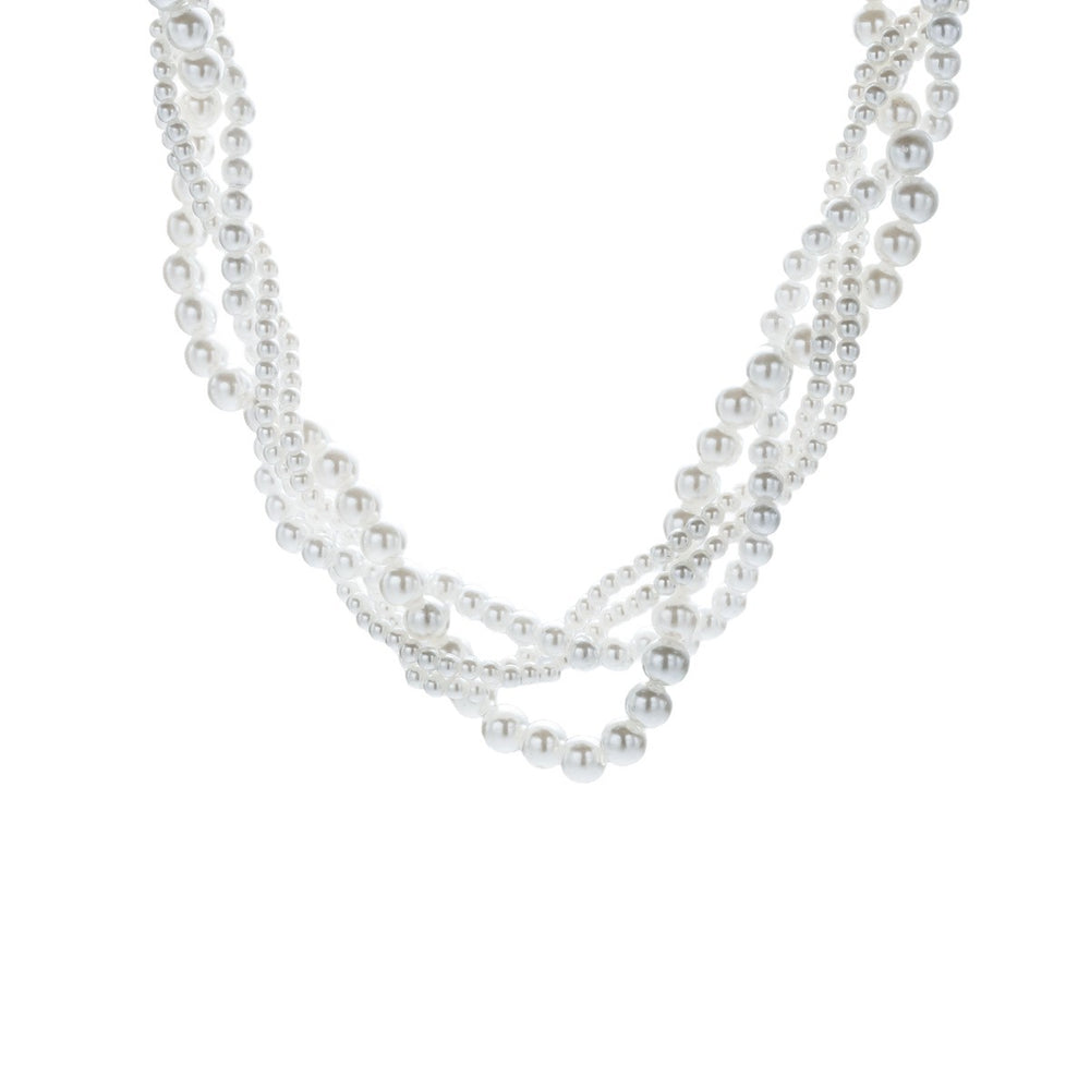 retro multi-layered cable knit pearl necklace - luxury, high-end, baroque style fashion choker jewelry wholesale