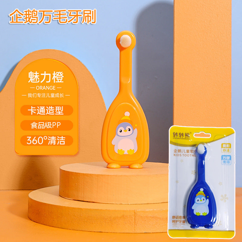 New cartoon children's 10,000-bristled toothbrush, soft-bristled toothbrush, baby tooth protection, small brush head, toothbrush box.