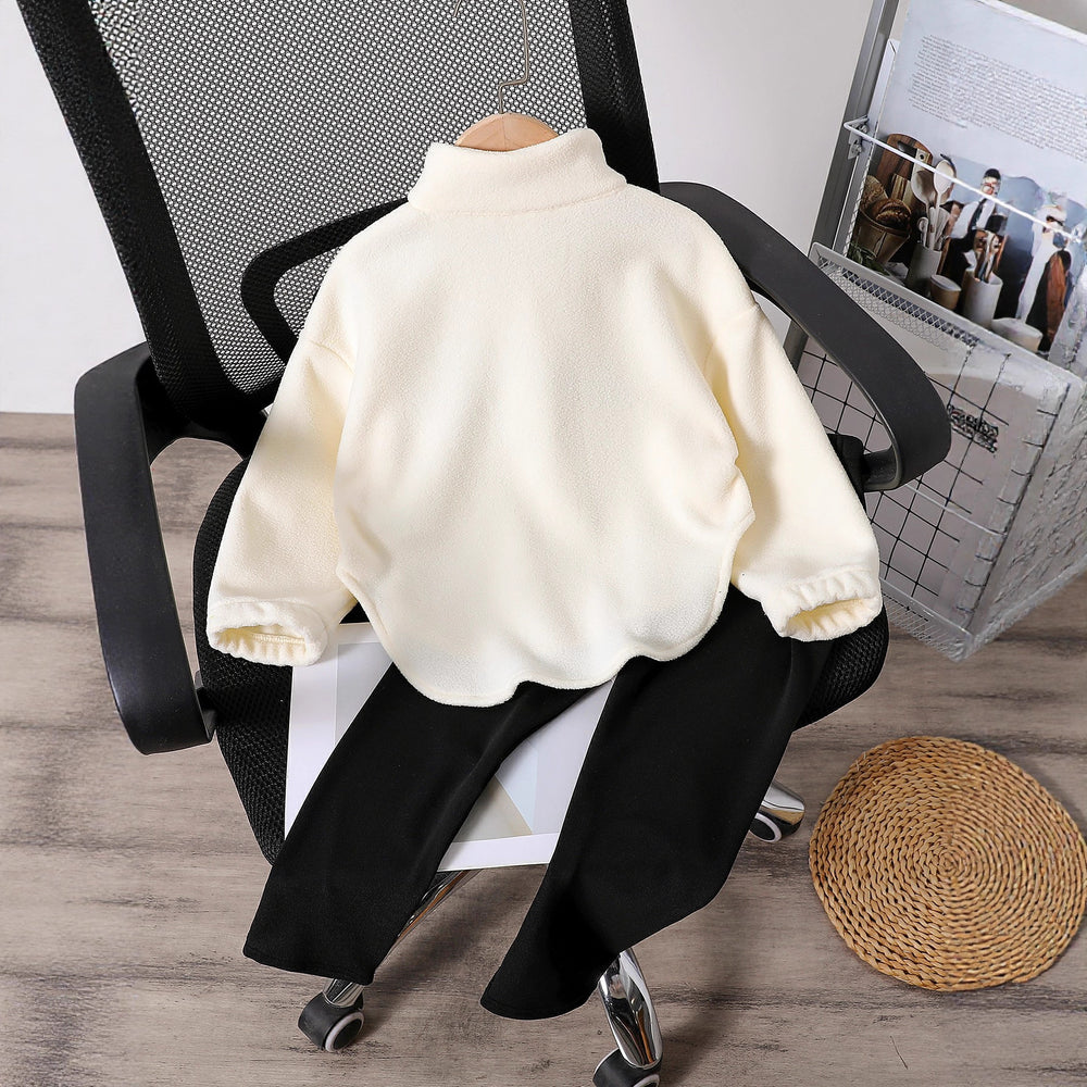 Thickenedheattech lamb wool outwear women's winterfleece-linedplus sizeloose fat mm medium long half-zip stand collar sweatshirt