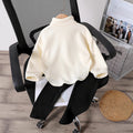Thickenedheattech lamb wool outwear women's winterfleece-linedplus sizeloose fat mm medium long half-zip stand collar sweatshirt