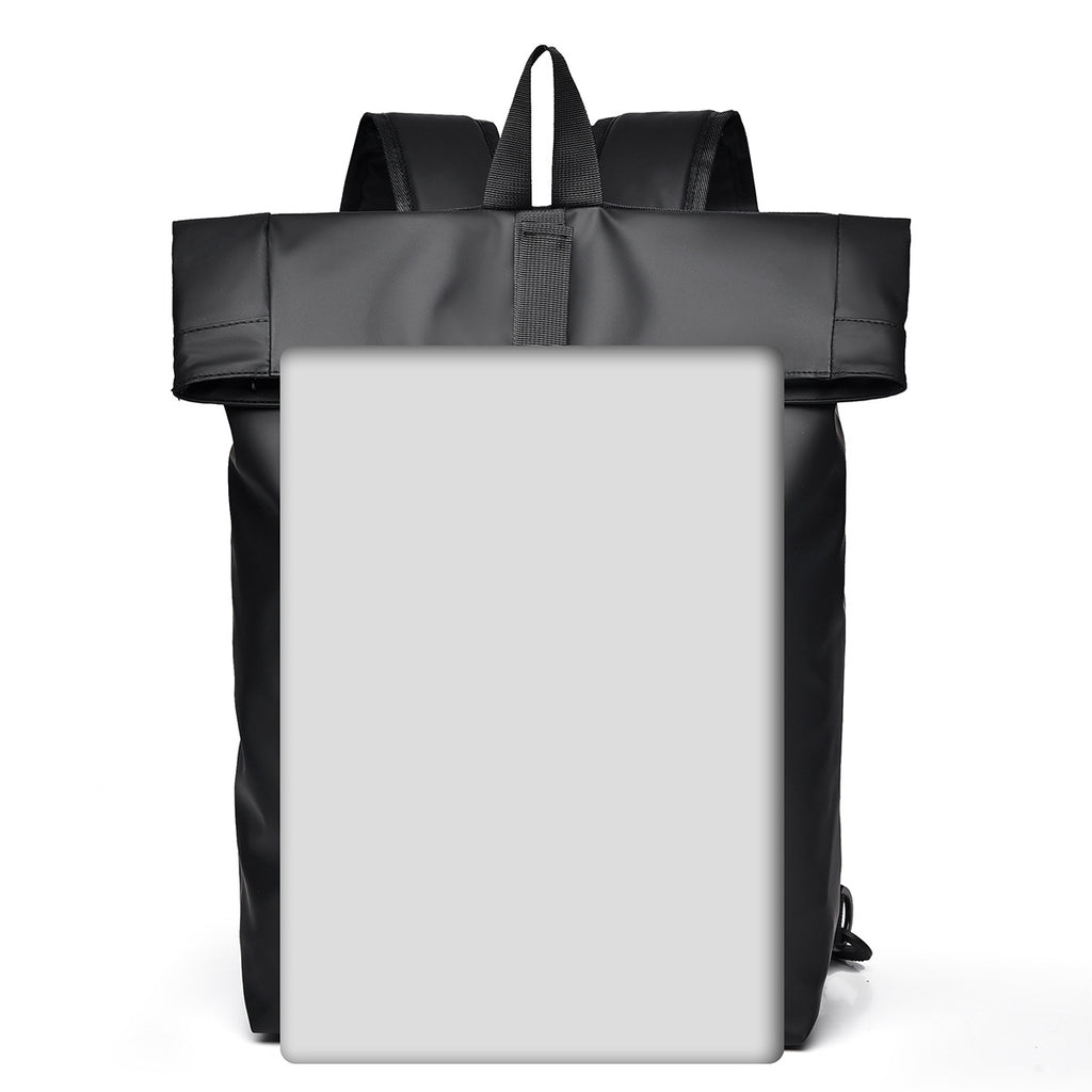 Cross-border trendy cool casual backpack men's travel commuter backpack folding roll mouth travel bag casual student bag