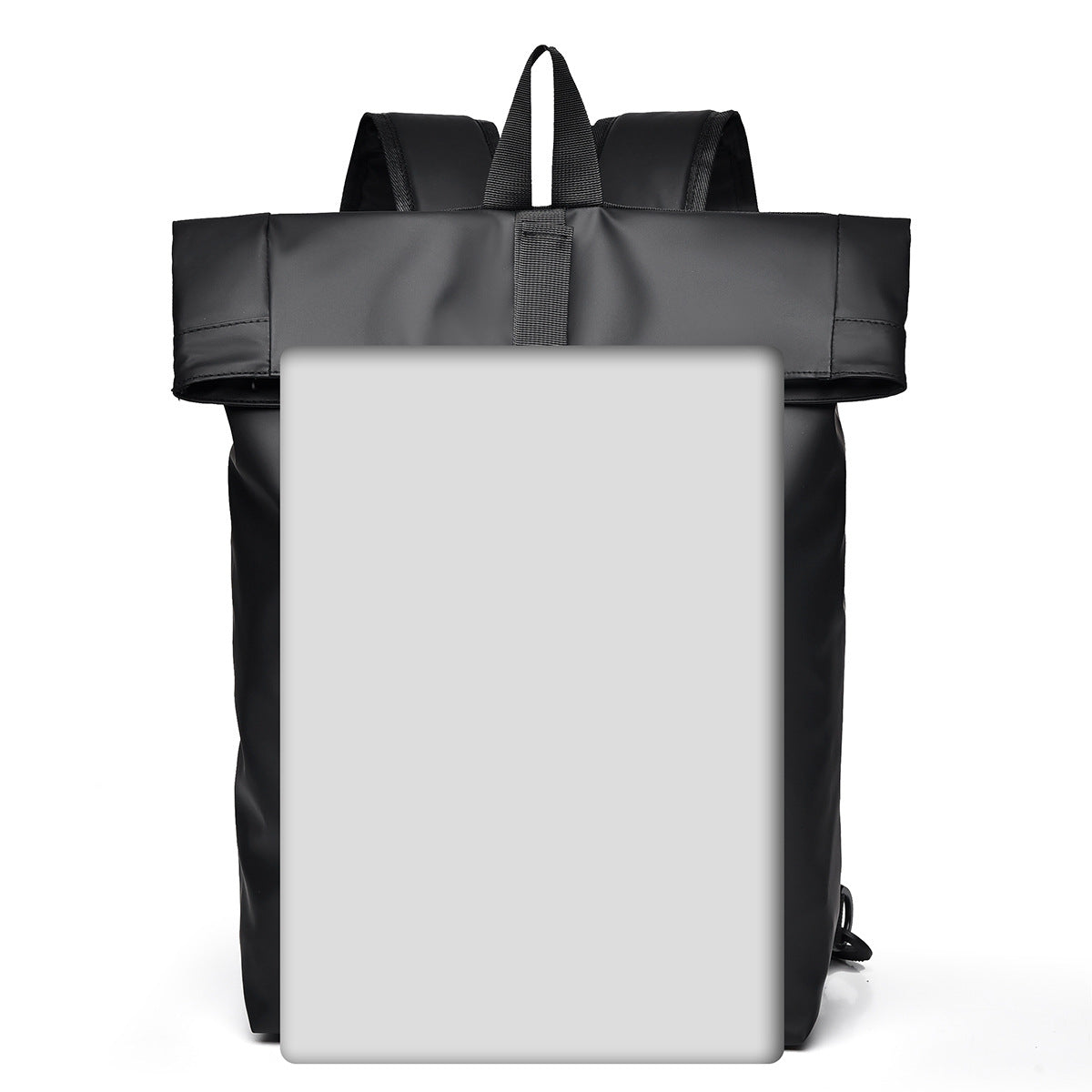 Cross-border trendy cool casual backpack men's travel commuter backpack folding roll mouth travel bag casual student bag