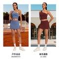Summer new women's sports tennis skirt - comfortable, stretchy, stylish yoga golf skirt two-piece set