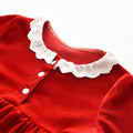 Girls' autumn/winter new arrival: elegant lace collar dress - christmas party dress, vintage lace trim princess dress