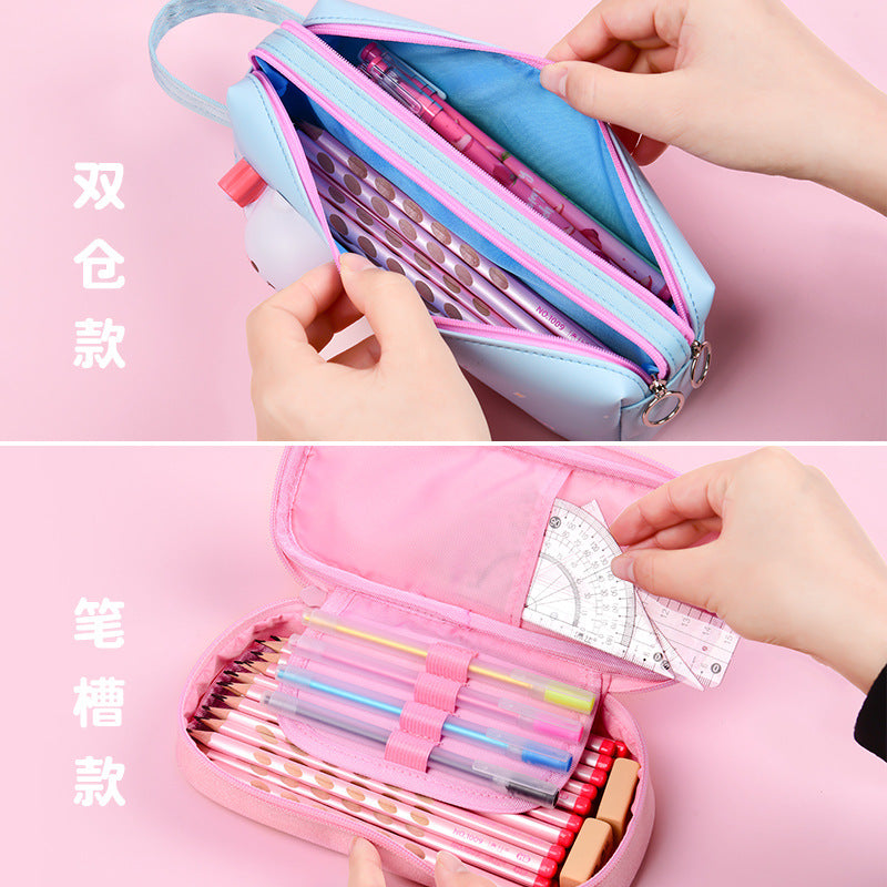 New cute pencil bag small fresh creative multi-functional stationery box girls cartoon pencil bag