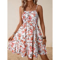 fashion  summer new arrival holiday floral pleated ruffles casual suspender dress for women