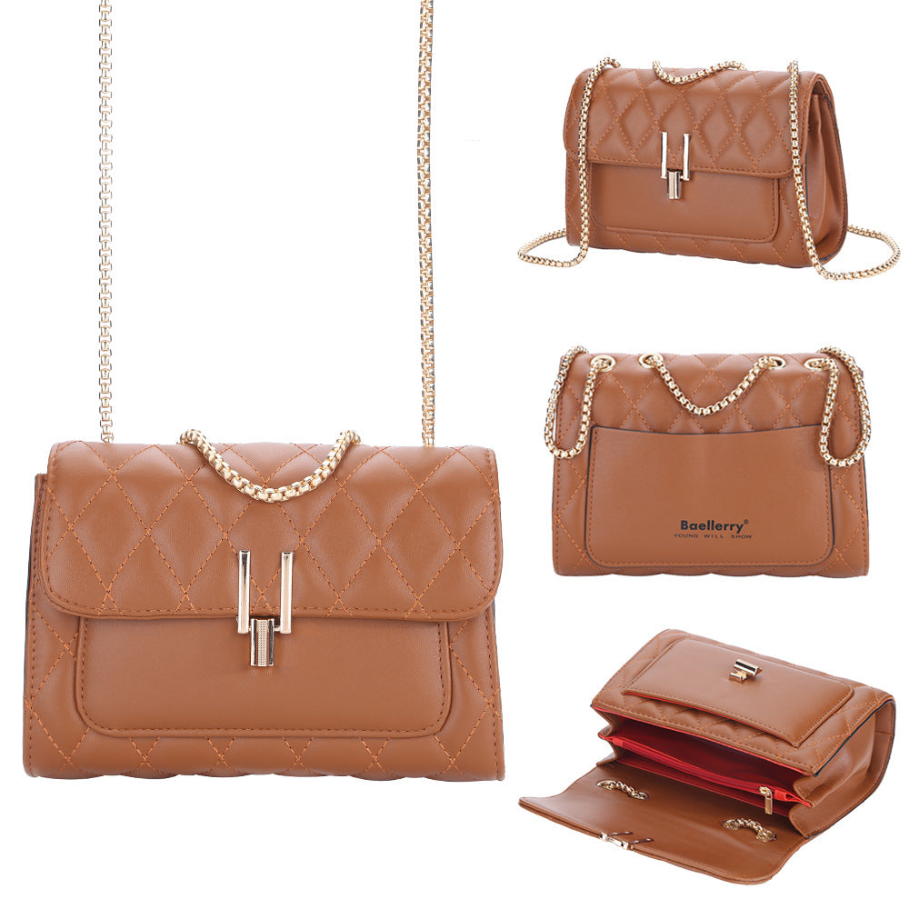 Spot wholesale new women's bag diamond lock small square bag fashion chain niche women's shoulder messenger bag