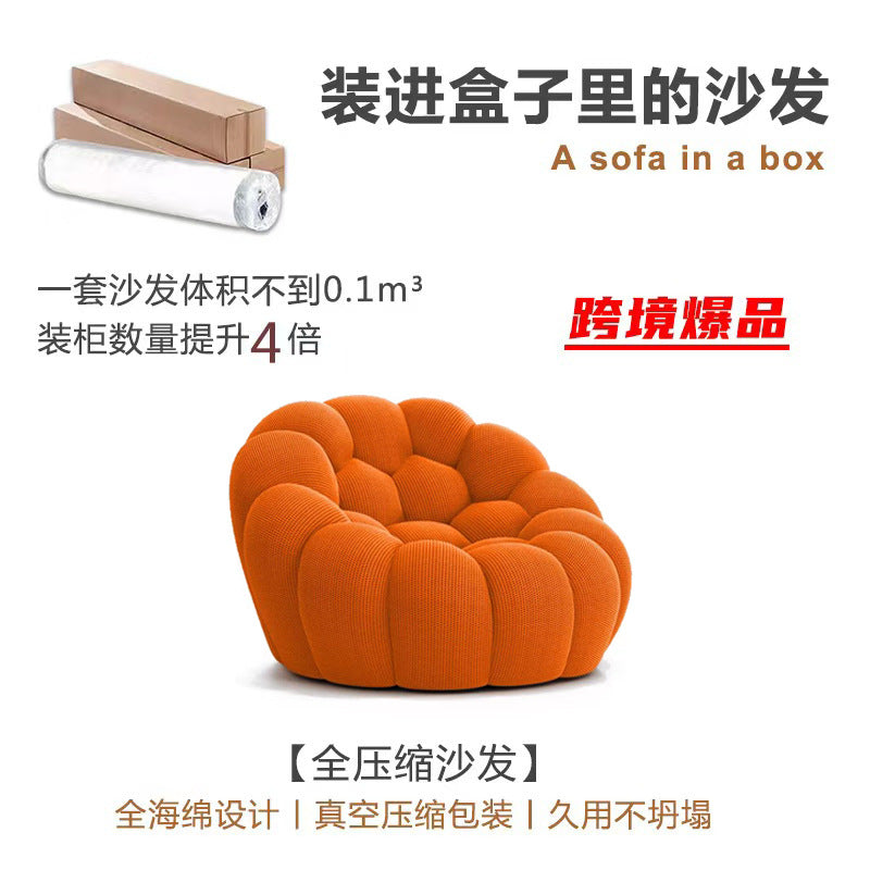 Nordic minimalist designer bubble sofa - available in single, double, and three-seater configurations - fully assembled - rolf benz style - unique villa design - compression packed football sofa