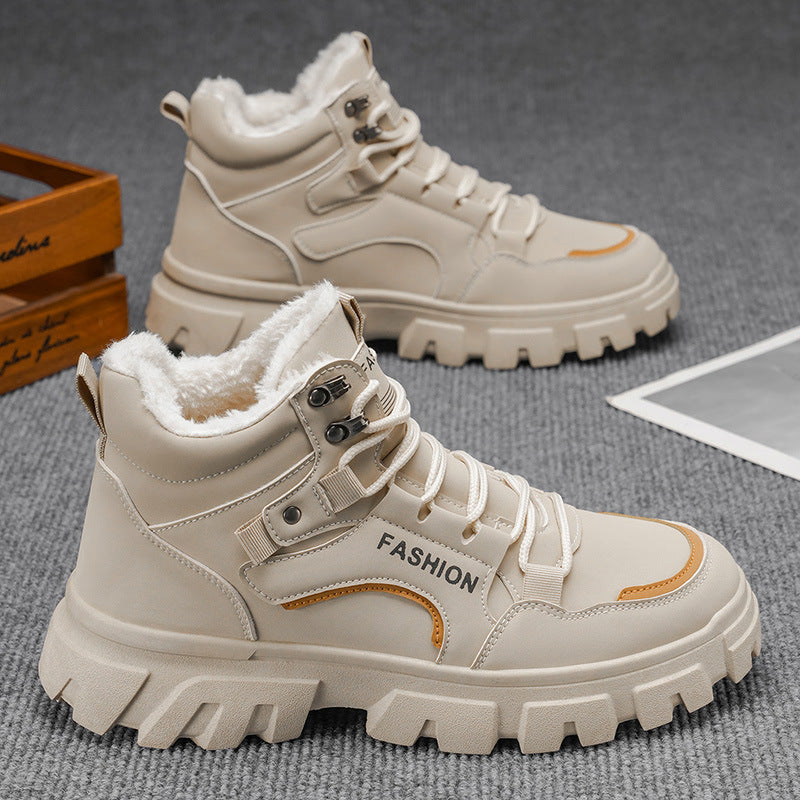 Winternew arrivalbootsmenworkwear short boots northeast outdoor sports high-top men's shoes hikingfleece-lined snow boots