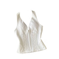 Fashion ins wear women's vest socialite niche accessible luxurysexyv neck halter strap silm backless short tops