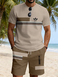 men's short-sleeve and shorts set, casual sportswear set, 3d printed cross-border hot seller, dropshipping available